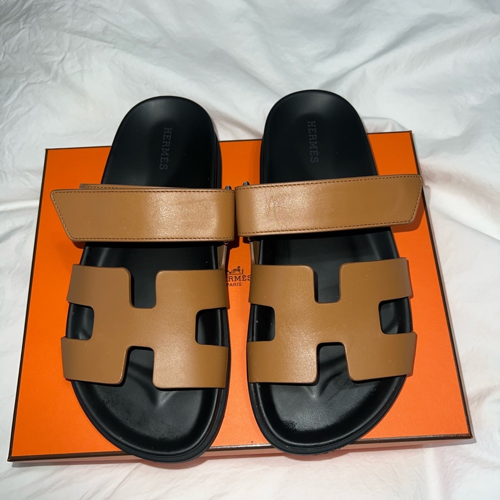 Hermès Chypre Sandals gold size 37.5